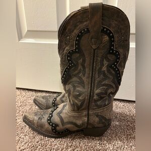 Laredo Brown Western Boots with Black Accents